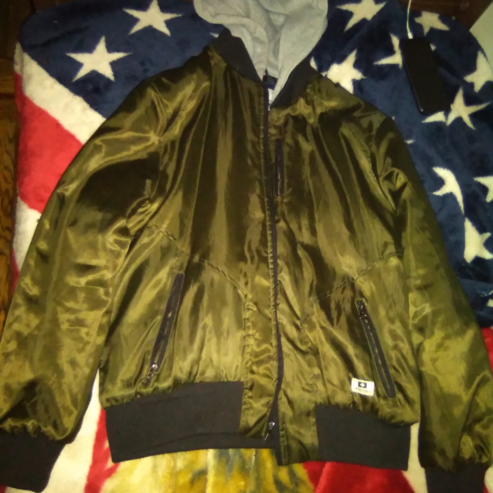 Green Hooded bomber jacket